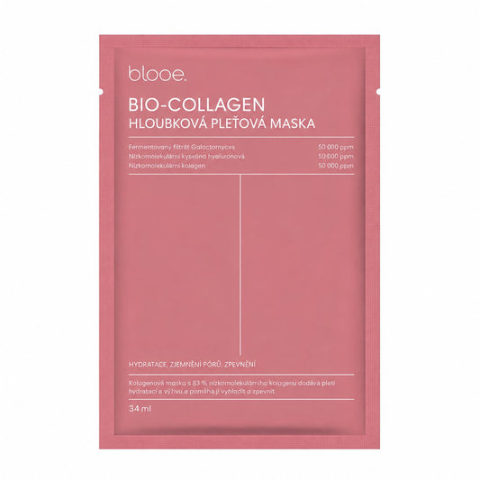 blooe – růžová biokolagenová pleťová maska