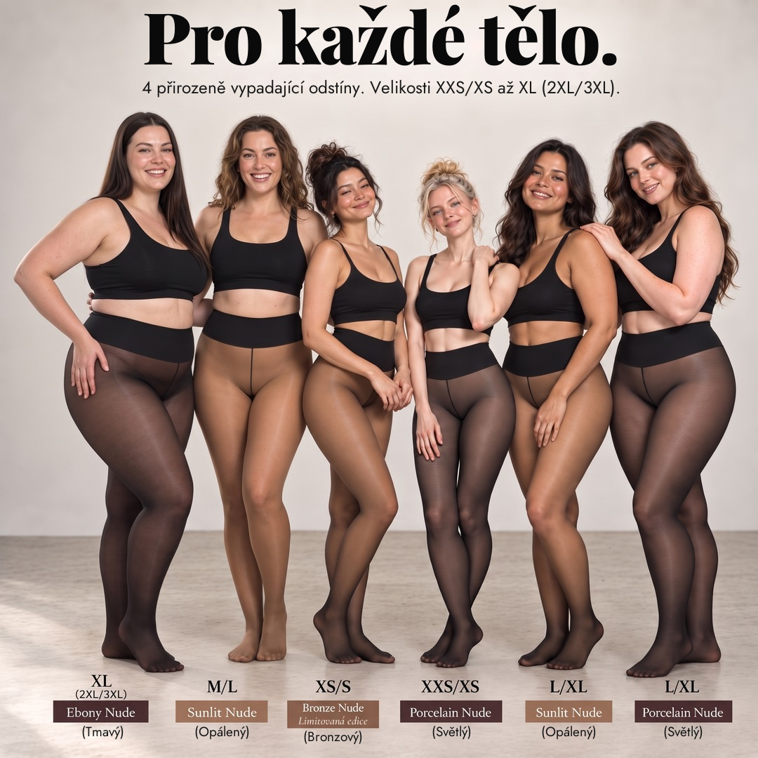 Pro každé tělo: 4 odstíny, velikosti XXS/XS až XL (2XL/3XL)