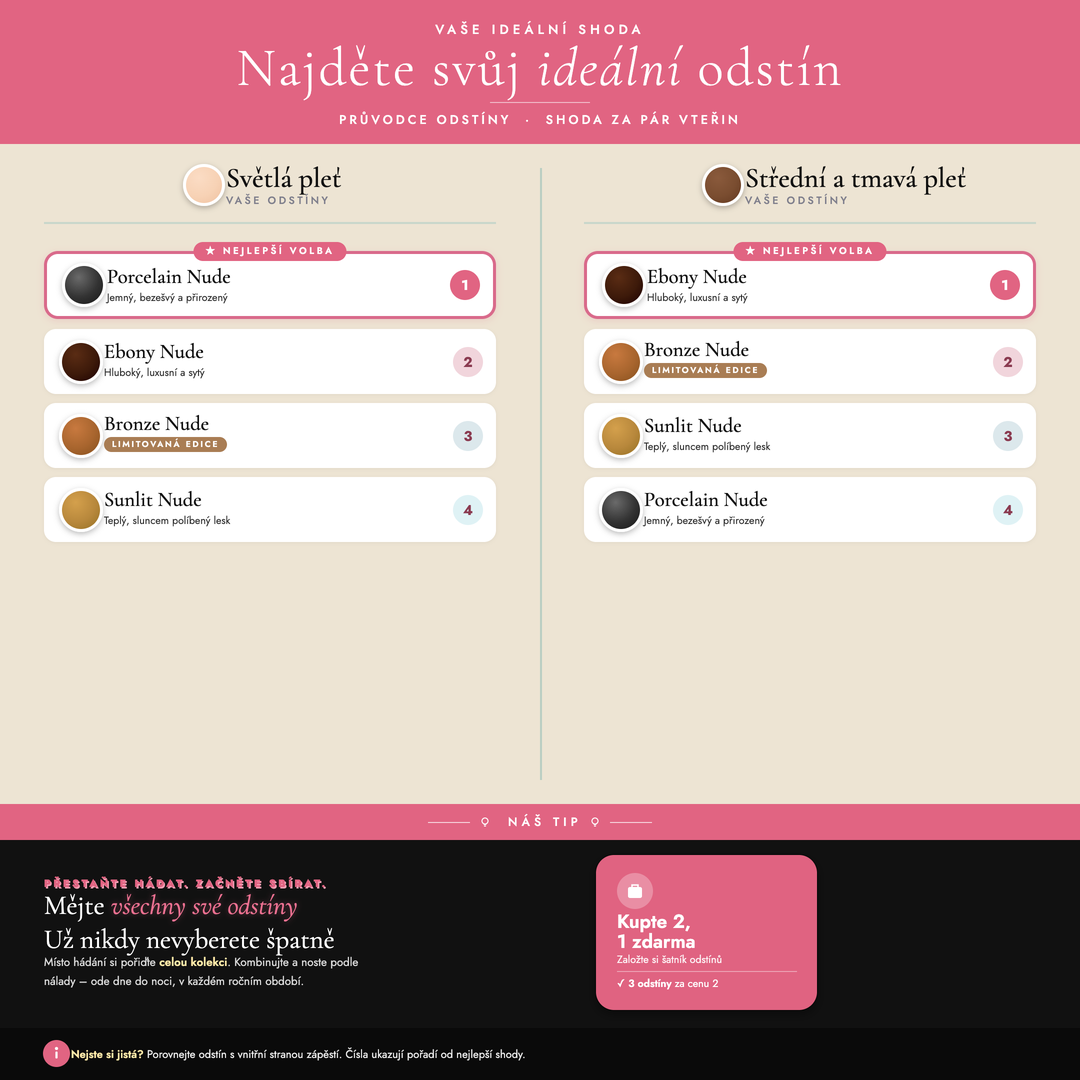 Najděte svůj ideální odstín nude